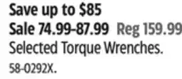 Canadian Tire Maximum Selected Torque Wrenches offer