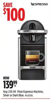 Canadian Tire NESPRESSO Pixie Espresso Machine, Silver or Dark Blue offer