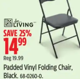Canadian Tire For Living Padded Vinyl Folding Chair, Black offer