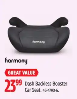 Canadian Tire Dash Backless Booster Car Seat offer