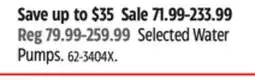 Canadian Tire Selected Water Pumps offer