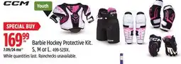 Canadian Tire Barbie Hockey Protective Kit offer