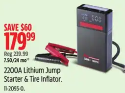 Canadian Tire 2200A Lithium Jump Starter & Tire Inflator offer
