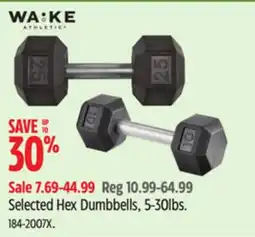 Canadian Tire Selected Hex Dumbbells offer