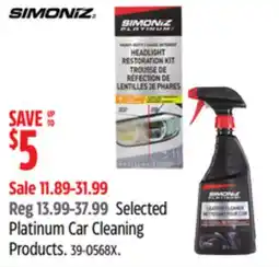 Canadian Tire Selected Platinum Car Cleaning Products offer
