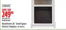 Canadian Tire Rosethorne 26˝ Small-Space Electric Fireplace offer