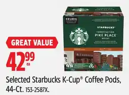 Canadian Tire Selected Starbucks K-Cup Coffee Pods offer