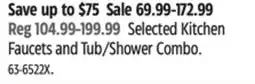 Canadian Tire Selected Kitchen Faucets and Tub/Shower Combo offer
