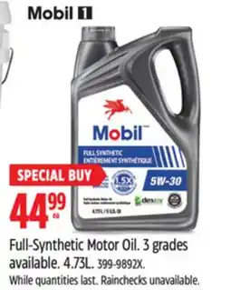 Canadian Tire Full-Synthetic Motor Oil offer