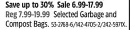 Canadian Tire Selected Garbage and Compost Bags offer