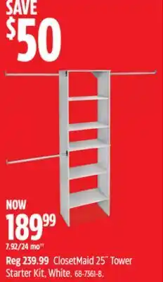 Canadian Tire ClosetMaid 25˝ Tower Starter Kit offer