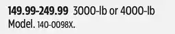 Canadian Tire 3000-lb or 4000-lb Model offer