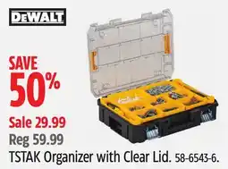 Canadian Tire Dewalt TSTAK Organizer with Clear Lid offer