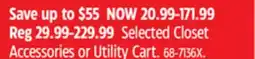 Canadian Tire TYPE A Selected Closet Accessories or Utility Cart offer