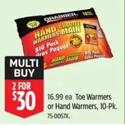Canadian Tire Toe Warmers or Hand Warmers, 10-Pk offer