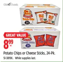 Canadian Tire Potato Chips or Cheese Sticks, 24-Pk offer