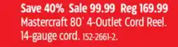 Canadian Tire Mastercraft 80' 4-Outlet Cord Reel offer