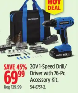 Canadian Tire 20V 1-Speed Drill/Driver with 76-Pc Accessory Kit offer