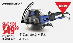 Canadian Tire MASTERCRAFT 14 Concrete Saw, 15A offer