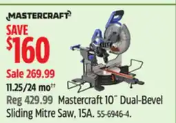 Canadian Tire Mastercraft 10˝ Dual-Bevel Sliding Mitre Saw, 15A offer