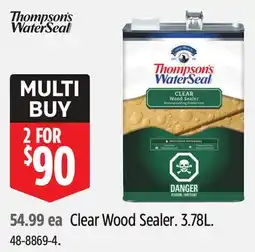 Canadian Tire Thompson's WaterSeal Clear Wood Sealer offer