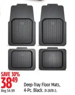 Canadian Tire Deep-Tray Floor Mats, 4-Pc. Black offer