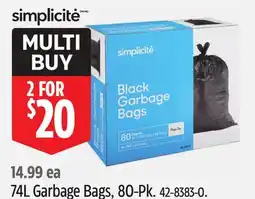 Canadian Tire 74L Garbage Bags, 80-Pk offer
