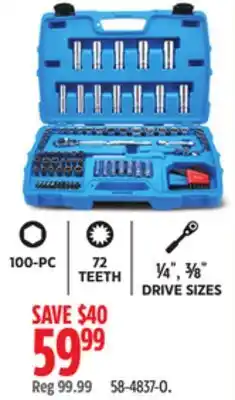 Canadian Tire Mastercraft 100 Piece Multi Fit Socket Set offer