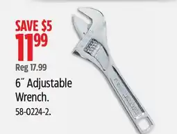 Canadian Tire 6 Adjustable Wrench offer