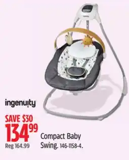 Canadian Tire Compact Baby Swing offer