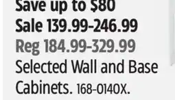 Canadian Tire Selected Wall and Base Cabinets offer