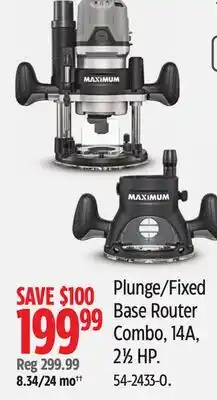 Canadian Tire Plunge/Fixed Base Router Combo offer