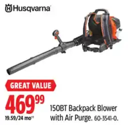 Canadian Tire Husqvarna 150BT Backpack Blower with Air Purge offer