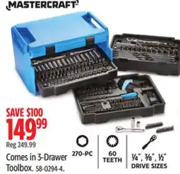 Canadian Tire MASTERCRAFT 3-Drawer Toolbox offer