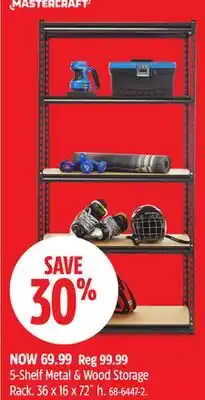 Canadian Tire 5-Shelf Metal & Wood Storage Rack offer