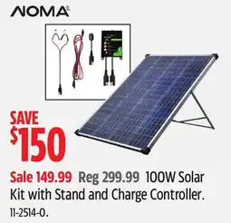 Canadian Tire NOMA 100W Solar Kit with Stand and Charge Controller offer