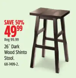 Canadian Tire 26 Dark Wood Shinto Stool offer