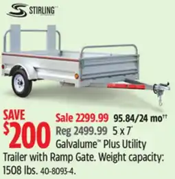Canadian Tire Stirling Galvalume Plus Utility Trailer with Ramp Gate offer