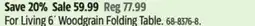 Canadian Tire For Living 6˝ Woodgrain Folding Table offer