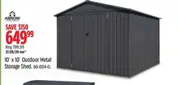 Canadian Tire 10' x 10' Outdoor Metal Storage Shed offer