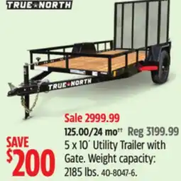Canadian Tire 5 x 10' Utility Trailer with Gate. Weight capacity: 2185 lbs offer