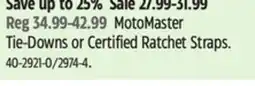 Canadian Tire MotoMaster Tie-Downs or Certified Ratchet Straps offer