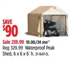 Canadian Tire Waterproof Peak Shed, 6 x 6 x 6´ h offer