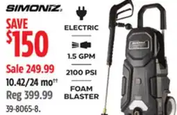 Canadian Tire SIMONIZ ELECTRIC Pressure Washer offer