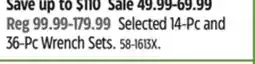 Canadian Tire Selected Stanley 14-Pc and 36-Pc Wrench Sets offer