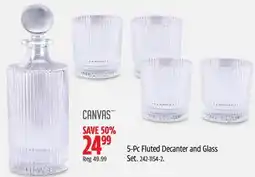Canadian Tire 5-Pc Fluted Decanter and Glass Set offer