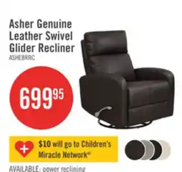 The Brick Asher Genuine Leather Swivel Glider Recliner offer