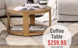 The Brick Declan 31.5 Modern Round Coffee Table with Casters – Natural Wood offer