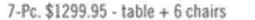 The Brick Libra 7pc Dining Set with Table & 6 Chairs, Marble-Look Top, 60W - Black/Grey offer