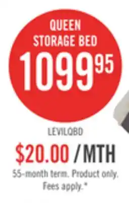 The Brick Levi Platform Storage Bed with Headboard & Frame, Wooden, Drift Grey - Queen Size offer